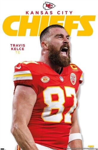NFL Kansas City Chiefs Travis Kelce Poster 22.375" x 34" NEW! Home & Garden:Home Décor:Posters & Prints Trends