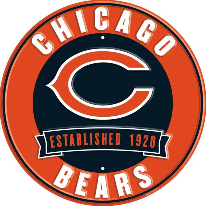 Chicago Bears NFL Licensed Embossed 12" Diameter Circular Sign NEW! Sports Mem, Cards & Fan Shop:Fan Apparel & Souvenirs:Football-NFL Hangtime