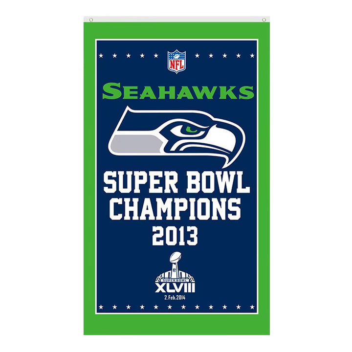 Seattle Seahawks Super Bowl Champions Novelty Flag Banner NEW! 3 ft x 5 ft Home & Garden:Yard, Garden & Outdoor Living:Décor:Flags Cozy Home Treasures