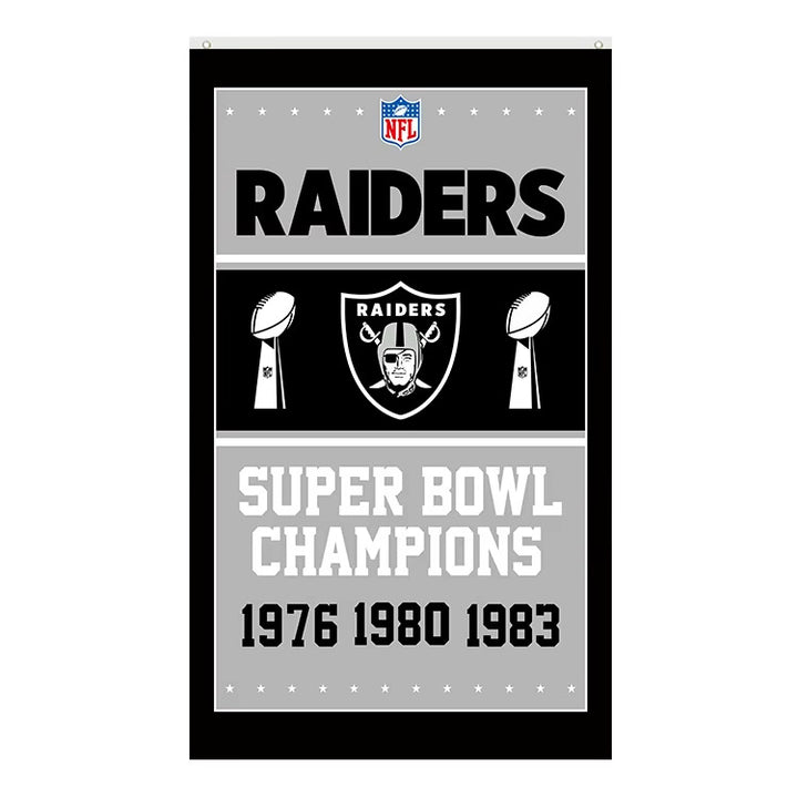 Las Vegas Raiders Super Bowl Champions Novelty Flag Banner NEW! 3 ft x 5 ft Home & Garden:Yard, Garden & Outdoor Living:Décor:Flags Cozy Home Treasures