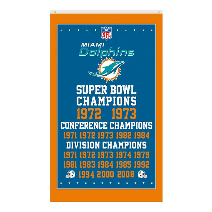 Miami Dolphins Super Bowl Champions Novelty Flag Banner NEW! 3 ft x 5 ft Home & Garden:Yard, Garden & Outdoor Living:Décor:Flags Cozy Home Treasures