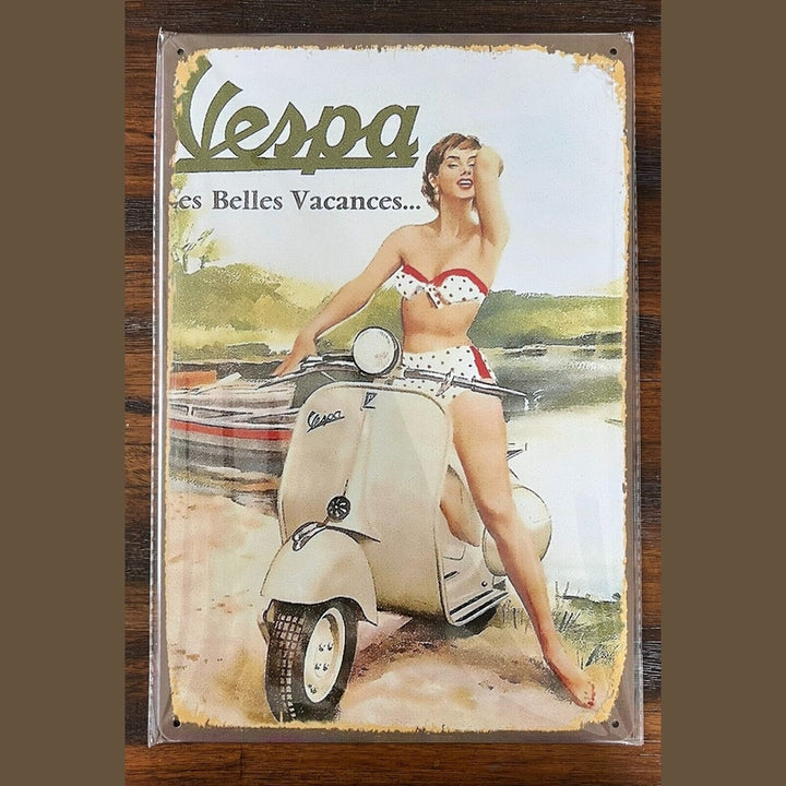 Vespa Scooter Vintage Novelty Metal Sign 12" x 8" Wall Art Home & Garden:Home Décor:Plaques & Signs Style Your Walls