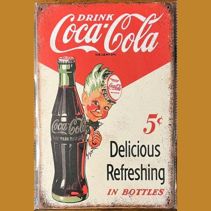 Coca-Cola 5 Cents Delicious & Refreshing Novelty Metal Sign 12" x 8" NEW! Home & Garden:Home Décor:Plaques & Signs Style Your Walls
