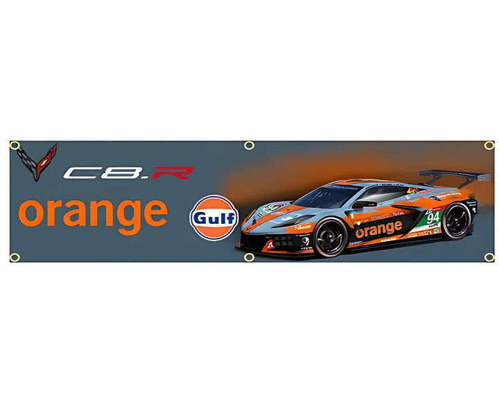 C8-R Orange Gulf Racing Flag Banner 17.7" x 70" NEW! Home & Garden:Yard, Garden & Outdoor Living:Décor:Flags Cozy Home Treasures