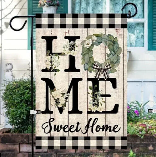 'Home Sweet Home' Magnolia Burlap Garden Flag Double-Sided 12" x 18" NEW! Home & Garden:Yard, Garden & Outdoor Living:Décor:Flags Cozy Home Treasures