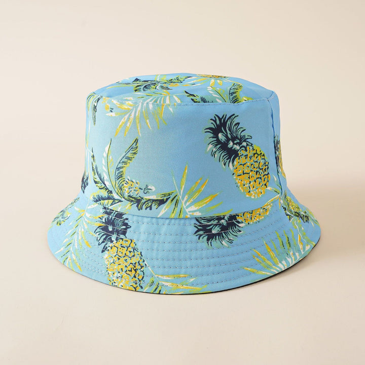 Hat new tropical print fruit pattern fisherman hat women summer lemon sports sunshade hat casual basin hat  Doba Blue  